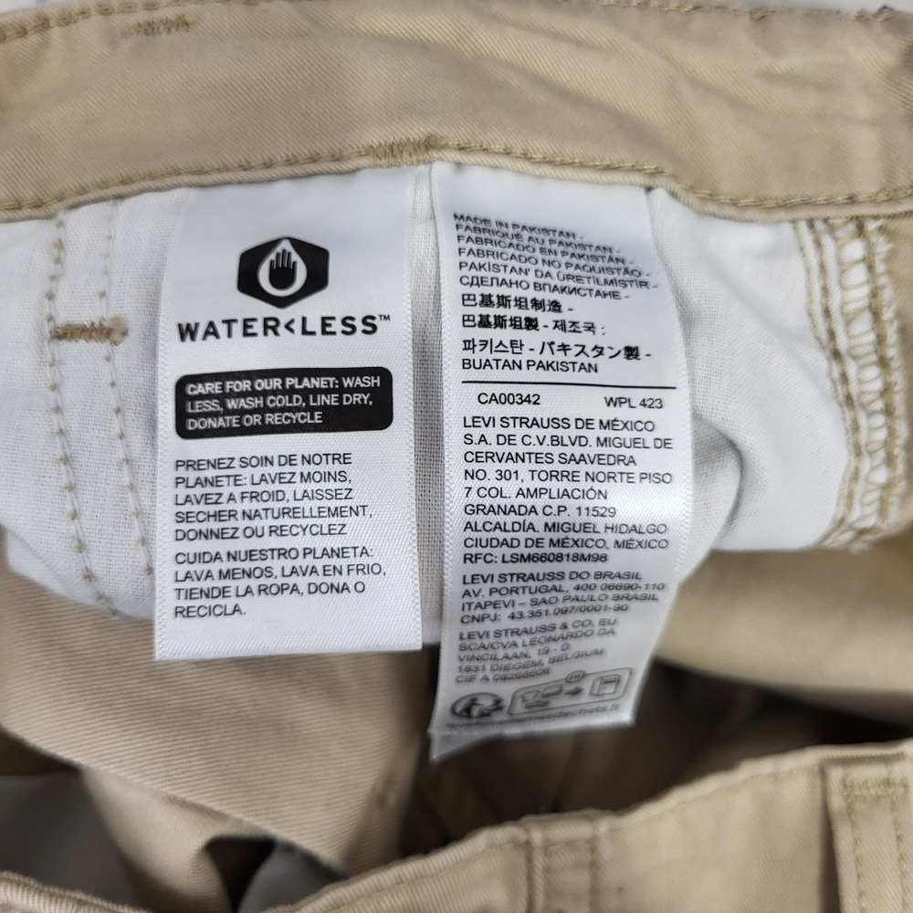 Levis 94 Baggy Cargo Pants Womens Tan Size 27 Straight Leg 90s Y2k Pockets - Picture 4 of 14